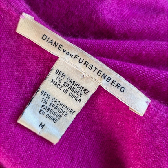 Diane von Furstenberg Lidia Cashmere Dress – Bright Coquette Ruffle Midi Sz M - Picture 11 of 15